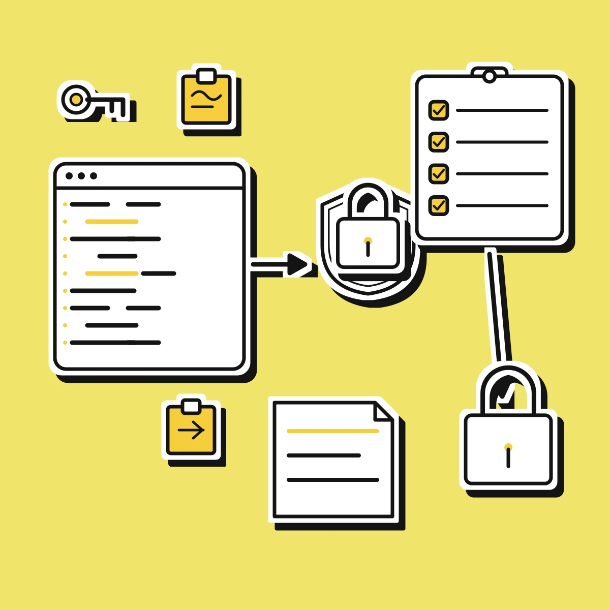 Illustration von Datenschutzkontrollen, die an ein KI-Coding-Tool gesendeten Quellcode schützen